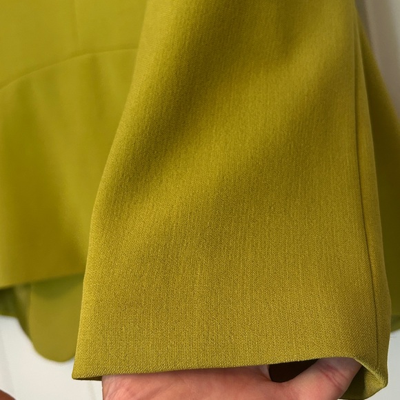 Tahari Blazer/Jacket SZ 14 Zipper Pockets Citron Green Lined Career - Picture 10 of 11